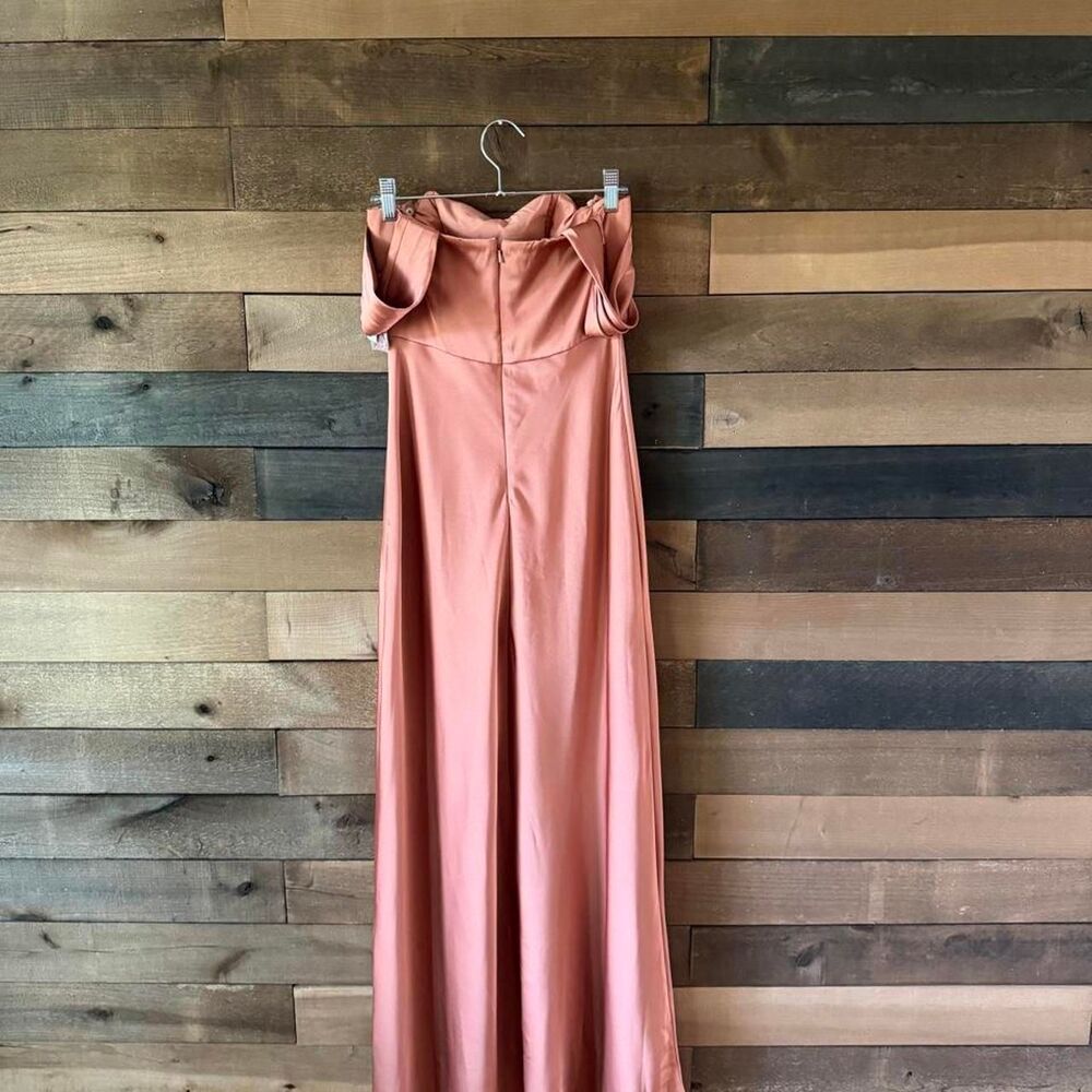 Birdy Grey Mia Matte Satin Dress Terracotta Convertible Bridesmaid Dress l Small - Picture 7 of 8